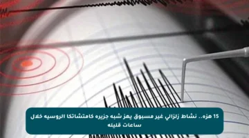 15 هزة.. نشاط زلزالي غير مسبوق يهز شبه جزيرة كامتشاتكا الروسية خلال ساعات قليلة